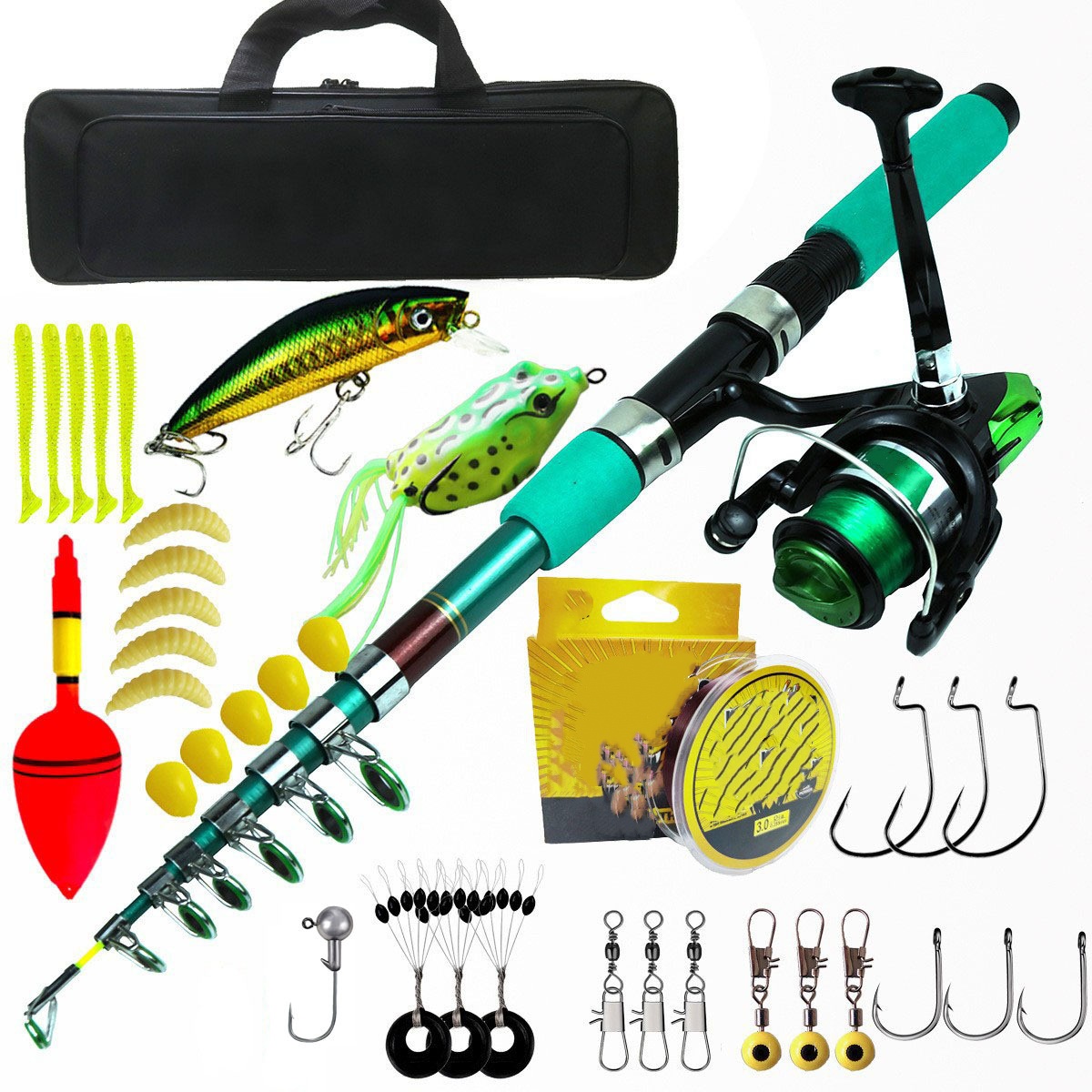 Fishing Rod Combo - Портативный ультралегкий телескопический спиннинговый комплект с
