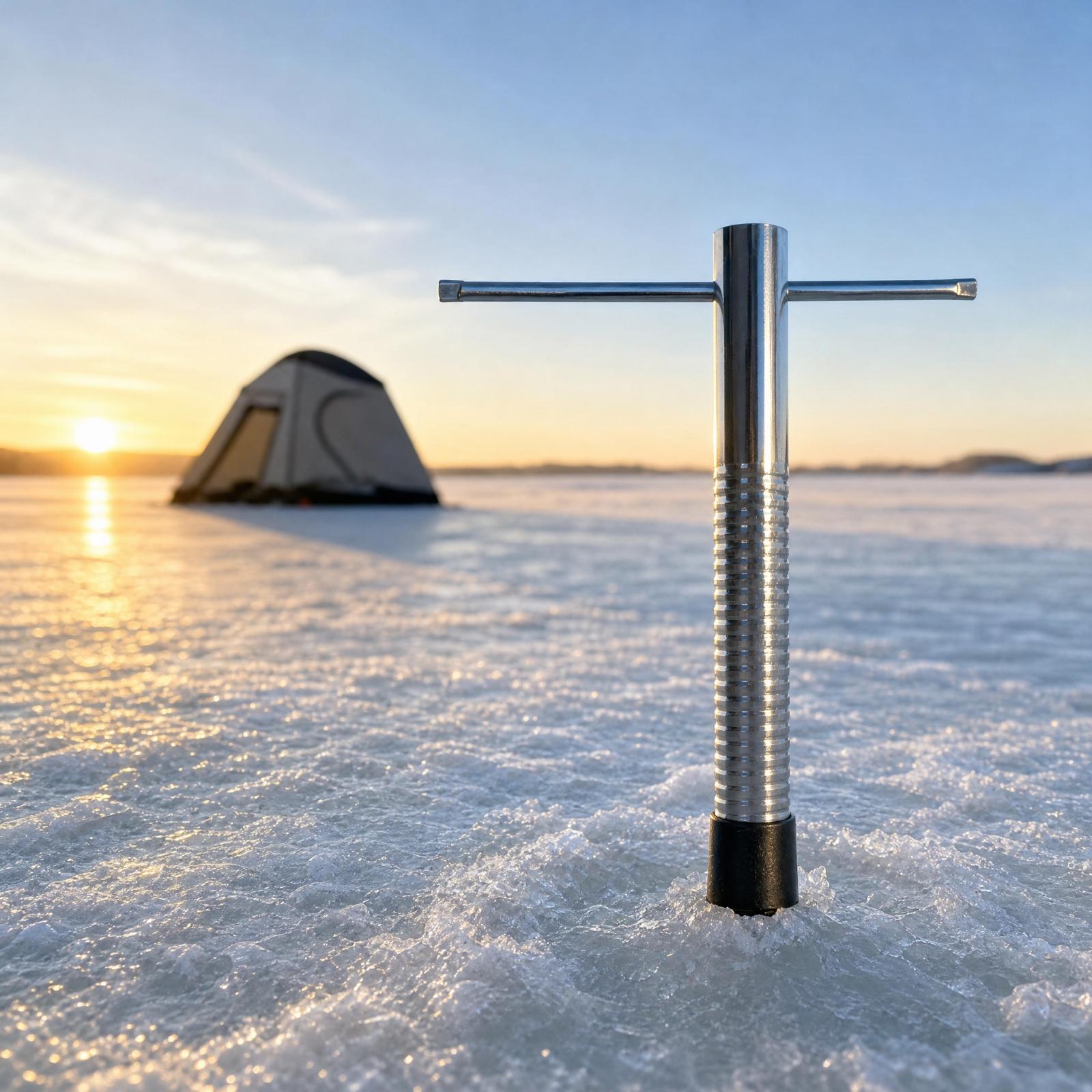 Компактный стальной ледобур дл – обзор и цена Fishing Rod Ice